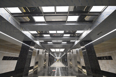 На станции «Варшавская» БКЛ метро смонтировано архитектурное освещение