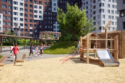 Детские площадки из сибирской лиственницы появятся в ЖК «Румянцево-Парк»