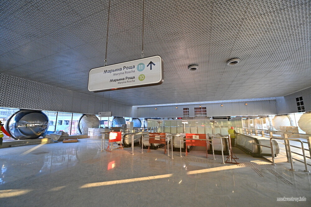 У станции «Марьина Роща» БКЛ метро формируют комфортную среду для пассажиров
