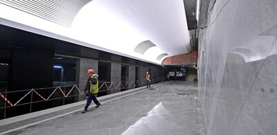 На станции «Кленовый бульвар» БКЛ метро начался монтаж «звездного неба»