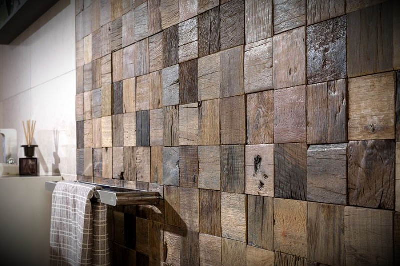 стены деревянной плиткой